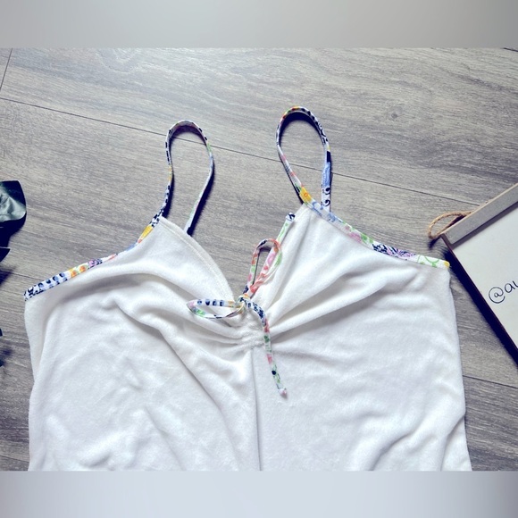 XOXO White Terry Cloth Cover Up Swim Dress with Colorful Trim. Size XL - Picture 2 of 11